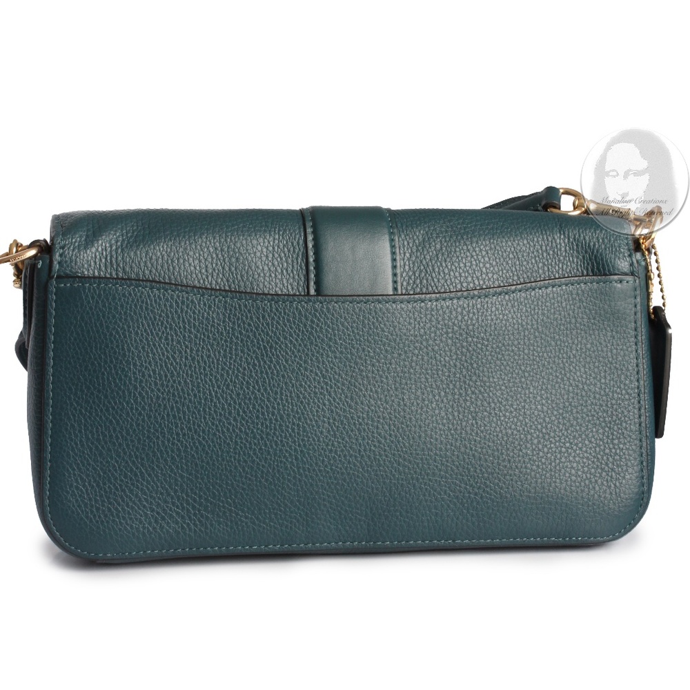 Coach Bag Georgie Shoulder Crossbody Messenger Bag Peacock Leather Style #5493 - Picture 8 of 13